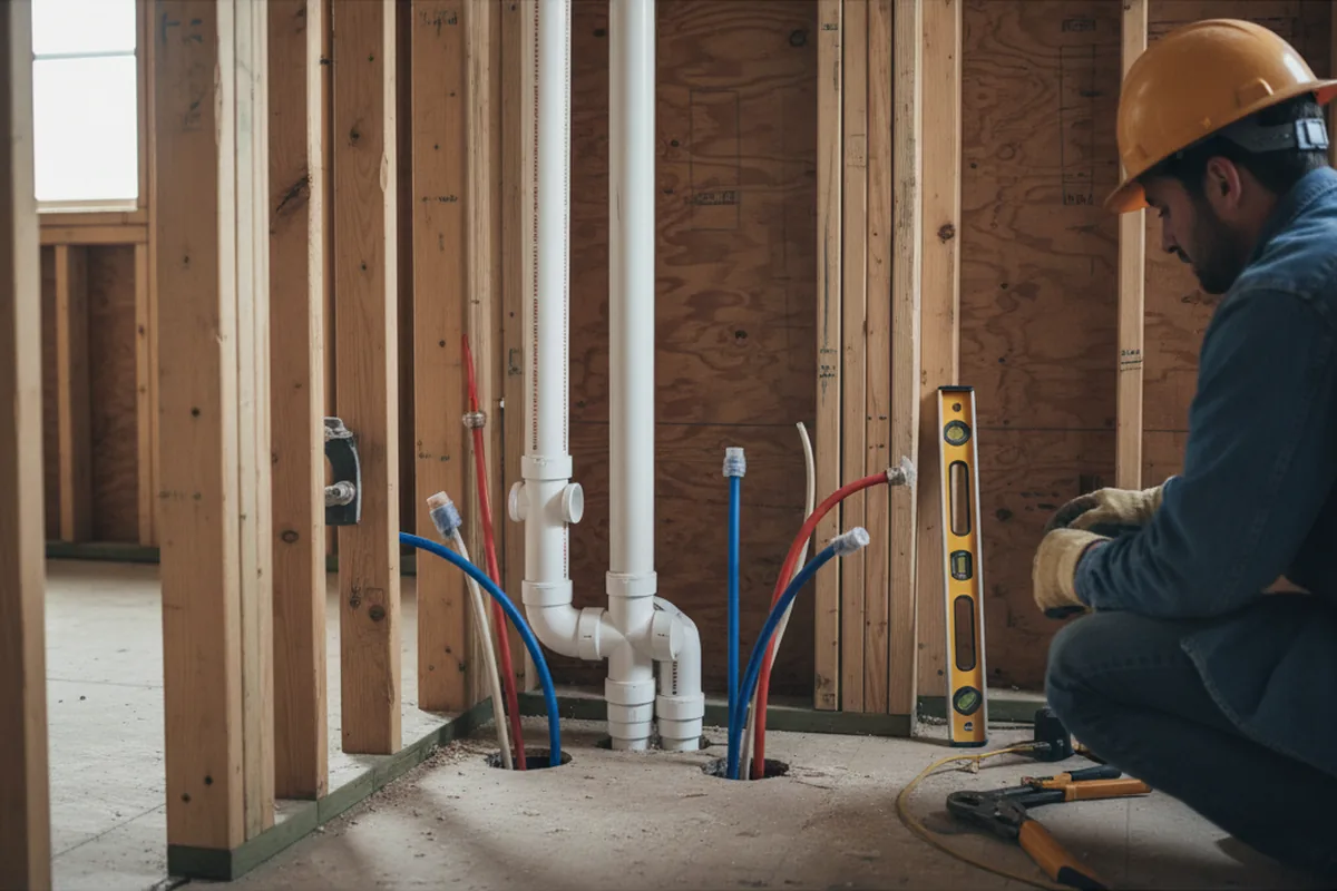 Drain and supply rough-in during Leak Detection in Davilla